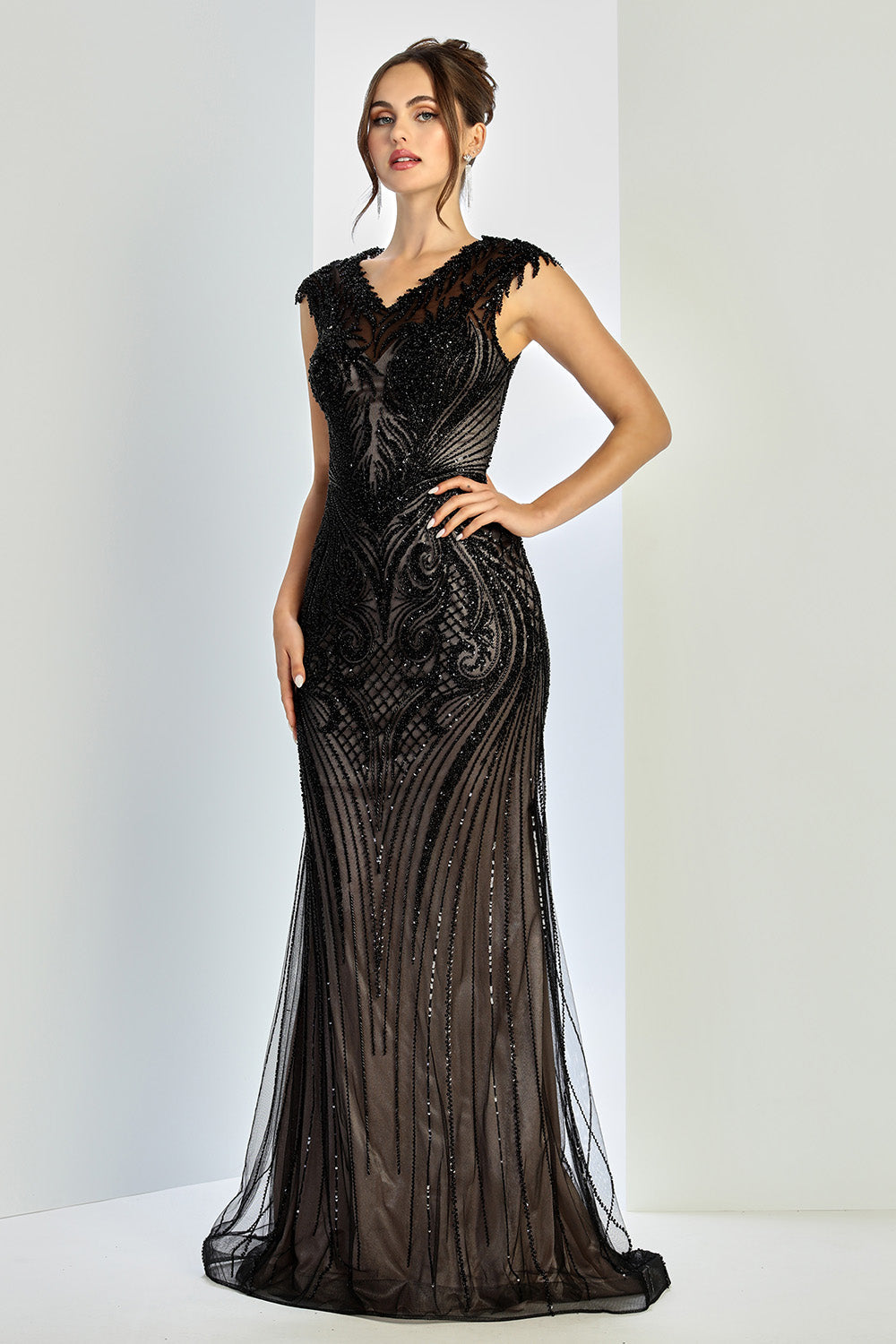 Adora Design 3272 Plus Size Long Beaded Formal Evening Dress
