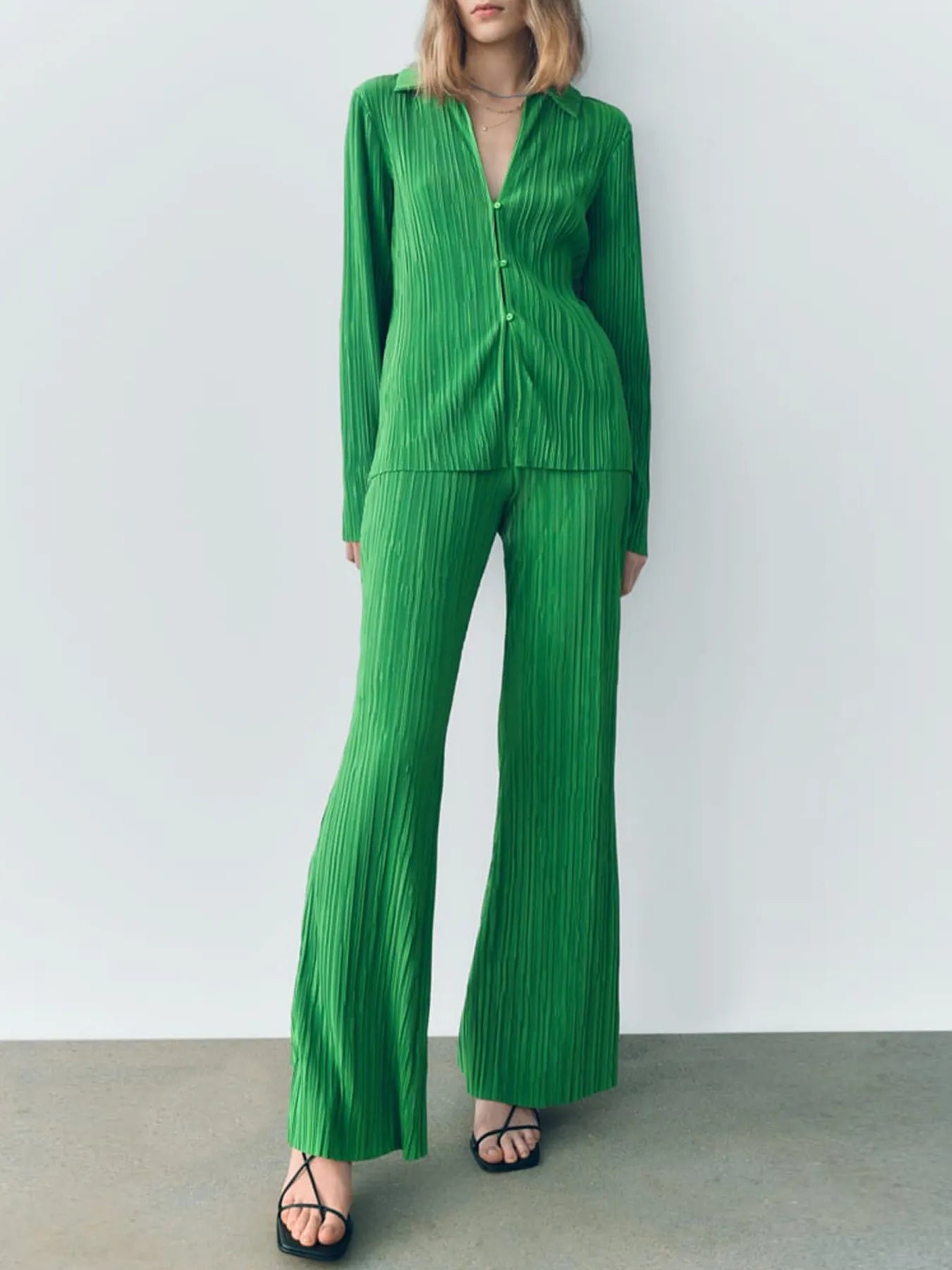 Hazel Blues® |  Texture Long Sleeve Top and Pants Lounge Set