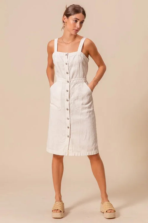 Hazel Blues® |  SO ME Button Down Pocket Front Pinafore Dress