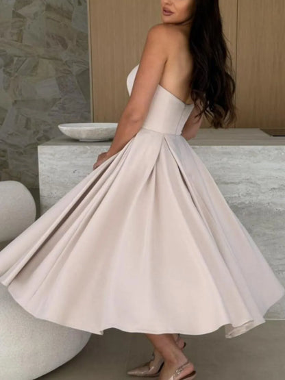 Hazel Blues® |  Solid Color Tube Midi Dress