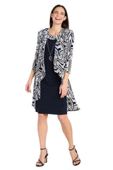 Printed Jacket Dress Short Petite R&M Richards 3309P