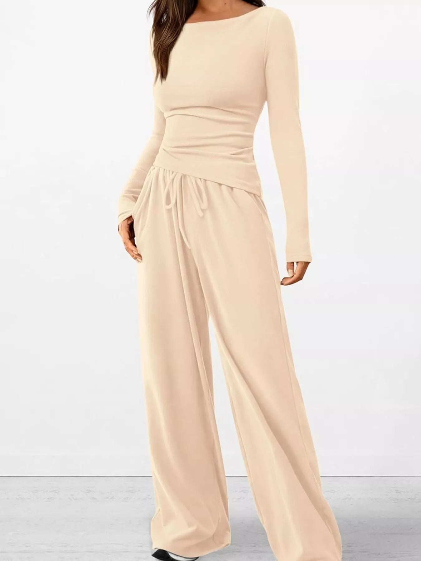 Hazel Blues® |  Long Sleeve Top and Wide Leg Pants Set