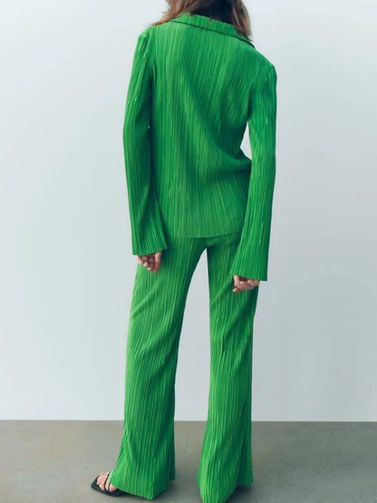 Hazel Blues® |  Texture Long Sleeve Top and Pants Lounge Set
