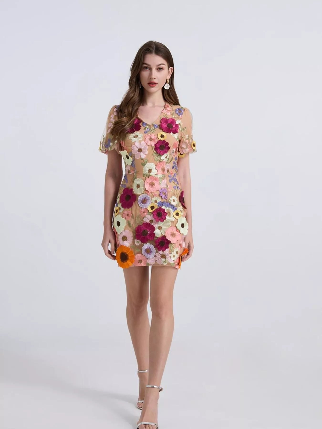 Hazel Blues® |  Floral Puff Sleeve Mini Dress