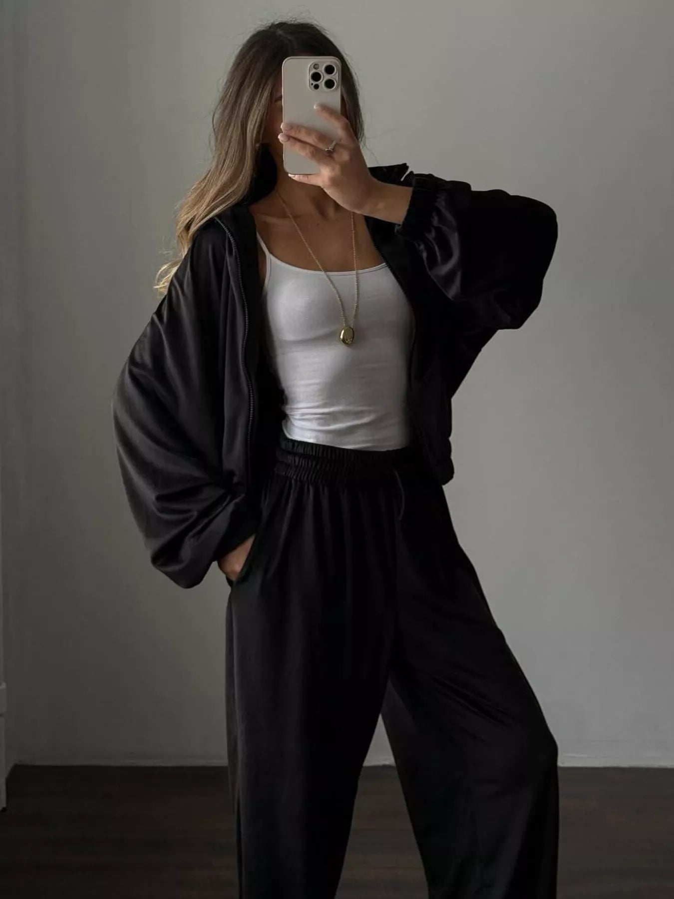 Hazel Blues® |  Zip Up Long Sleeve Outerwear and Pants Set