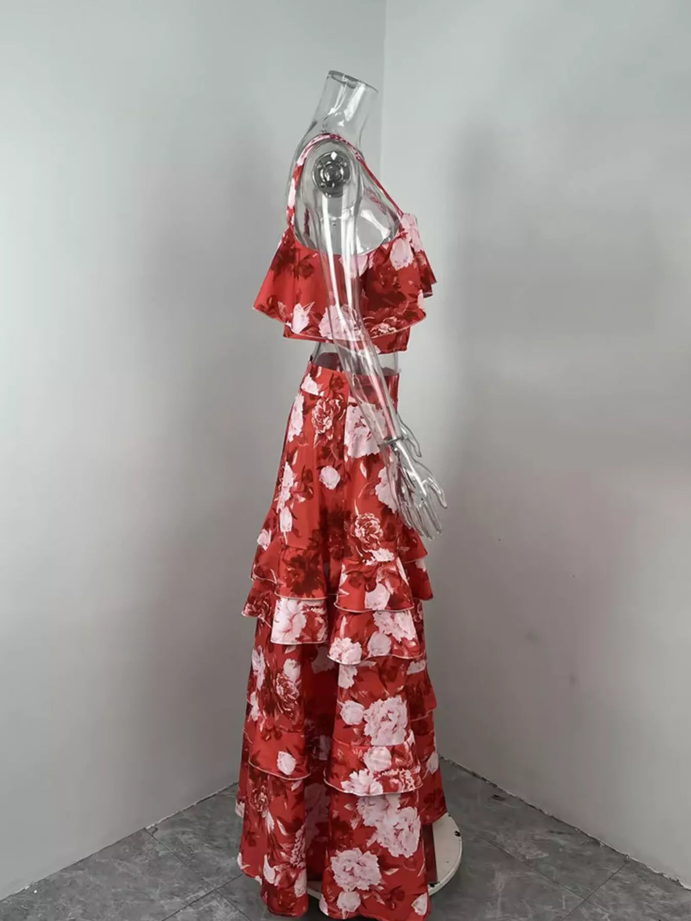Hazel Blues® |  Floral Print Ruffle Cami and Skirt Two-Piece Set