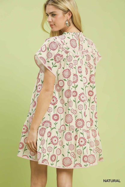 Hazel Blues® |  Umgee Floral Print Tiered Babydoll Dress