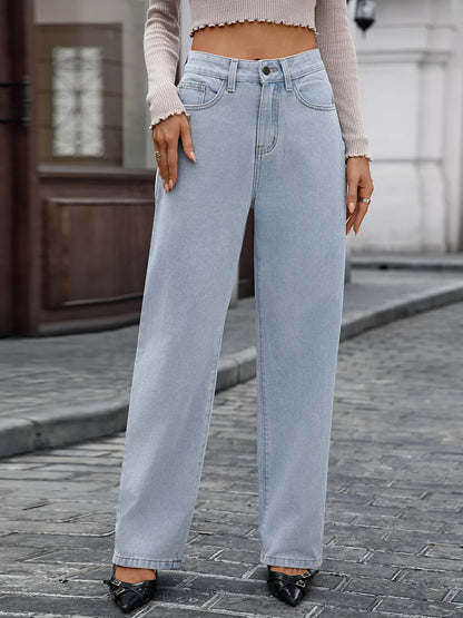 Hazel Blues® |  High Waisted Wide Leg Jeans