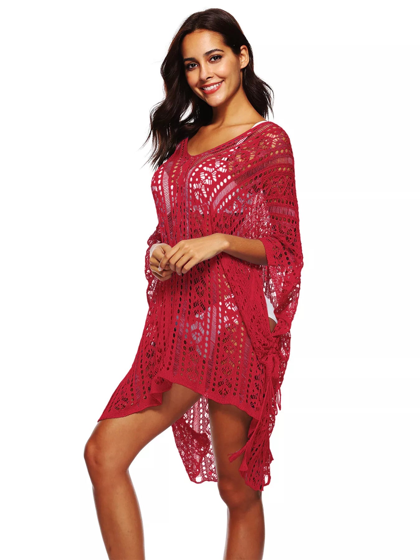 Hazel Blues® | Crochet Knit V-Neck Cover-Up