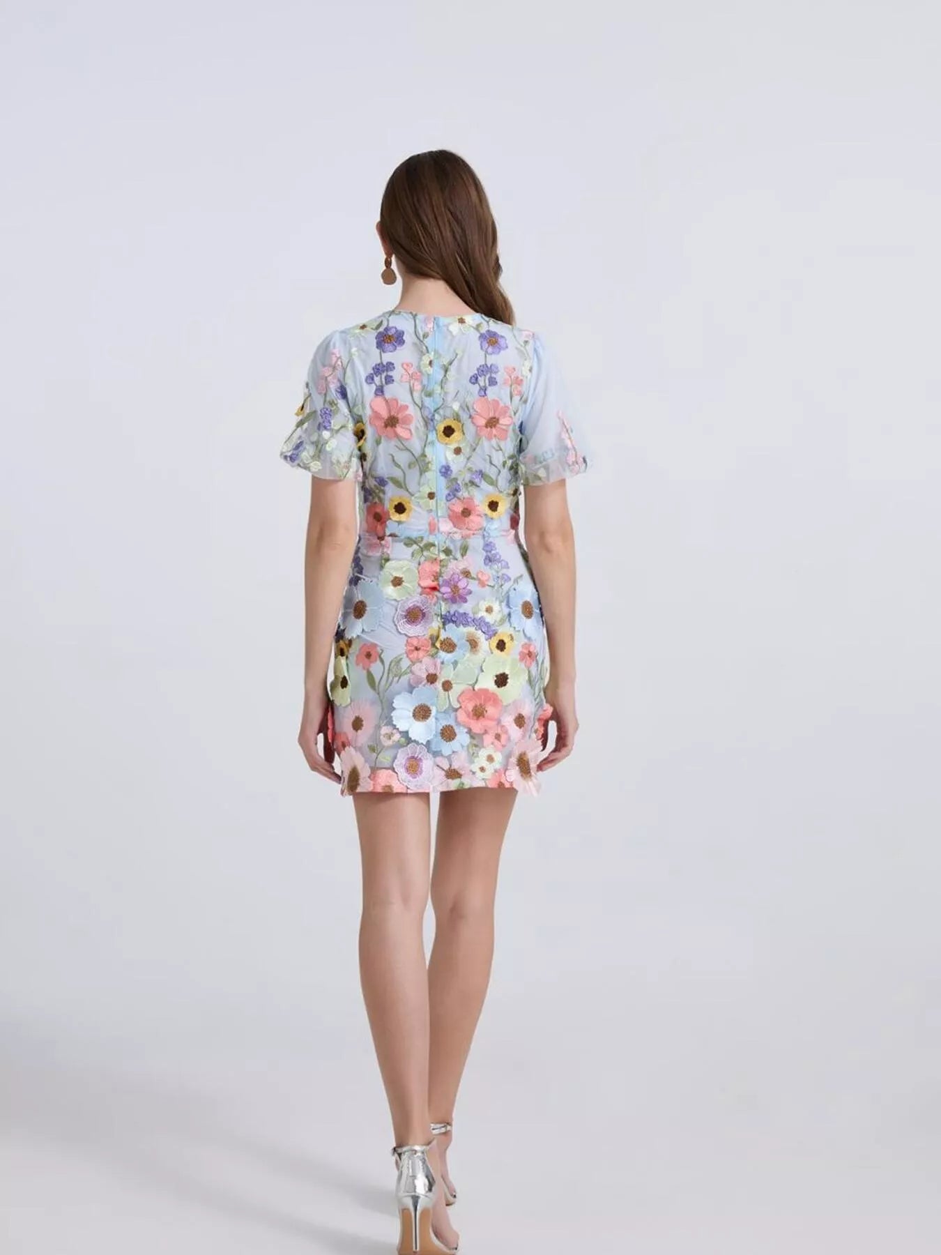 Hazel Blues® |  Floral Puff Sleeve Mini Dress