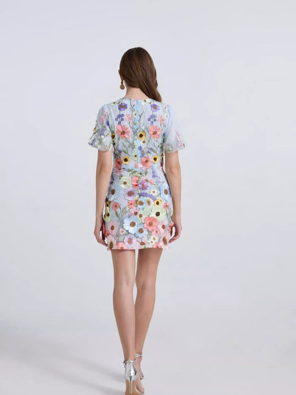 Hazel Blues® |  Floral Puff Sleeve Mini Dress