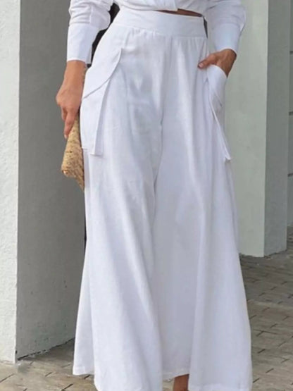 Hazel Blues® |  Long Sleeve Shirt and Wide Leg Pants Set