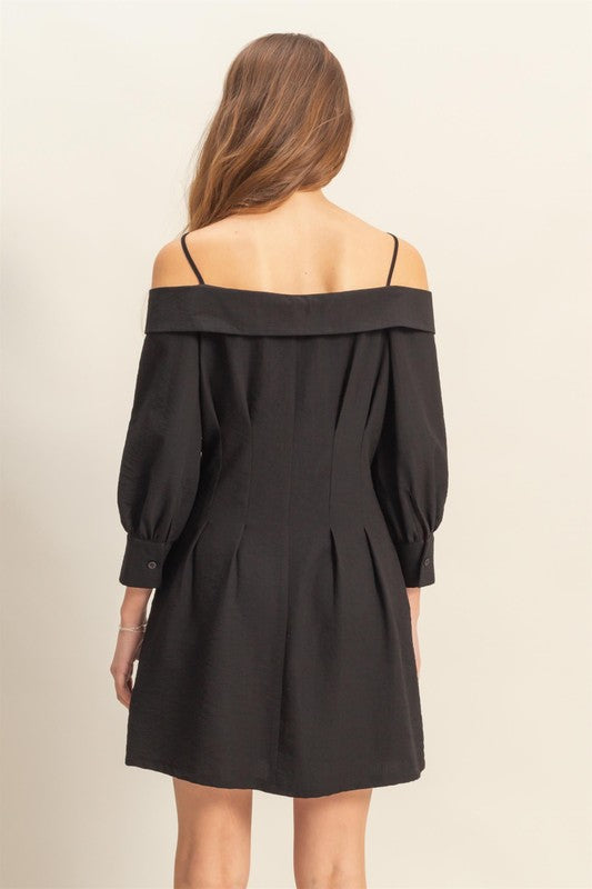 Hazel Blues® |  HYFVE Button Down Spaghetti Strap Mini Dress with Pockets