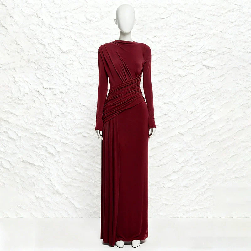 Hazel Blues® |  Ruched Long Sleeve Maxi Dress