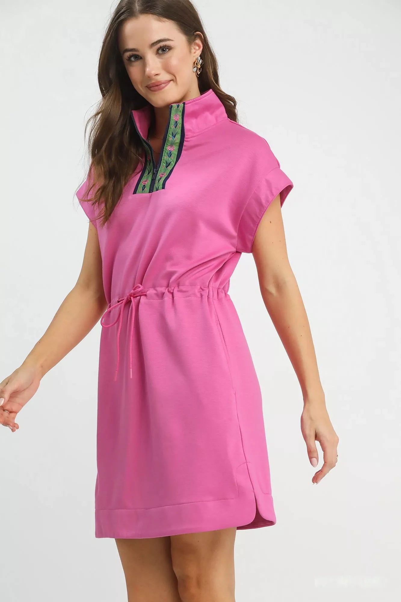 Hazel Blues® |  Umgee Dolman Sleeve Zip Detail Dress