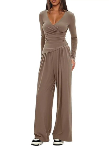Hazel Blues® |  Casual Long Sleeve Top and Pants Two-Piece Set