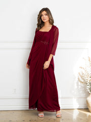 Eva Fashion 3527 Two Piece Long Formal Beaded Evening Dress