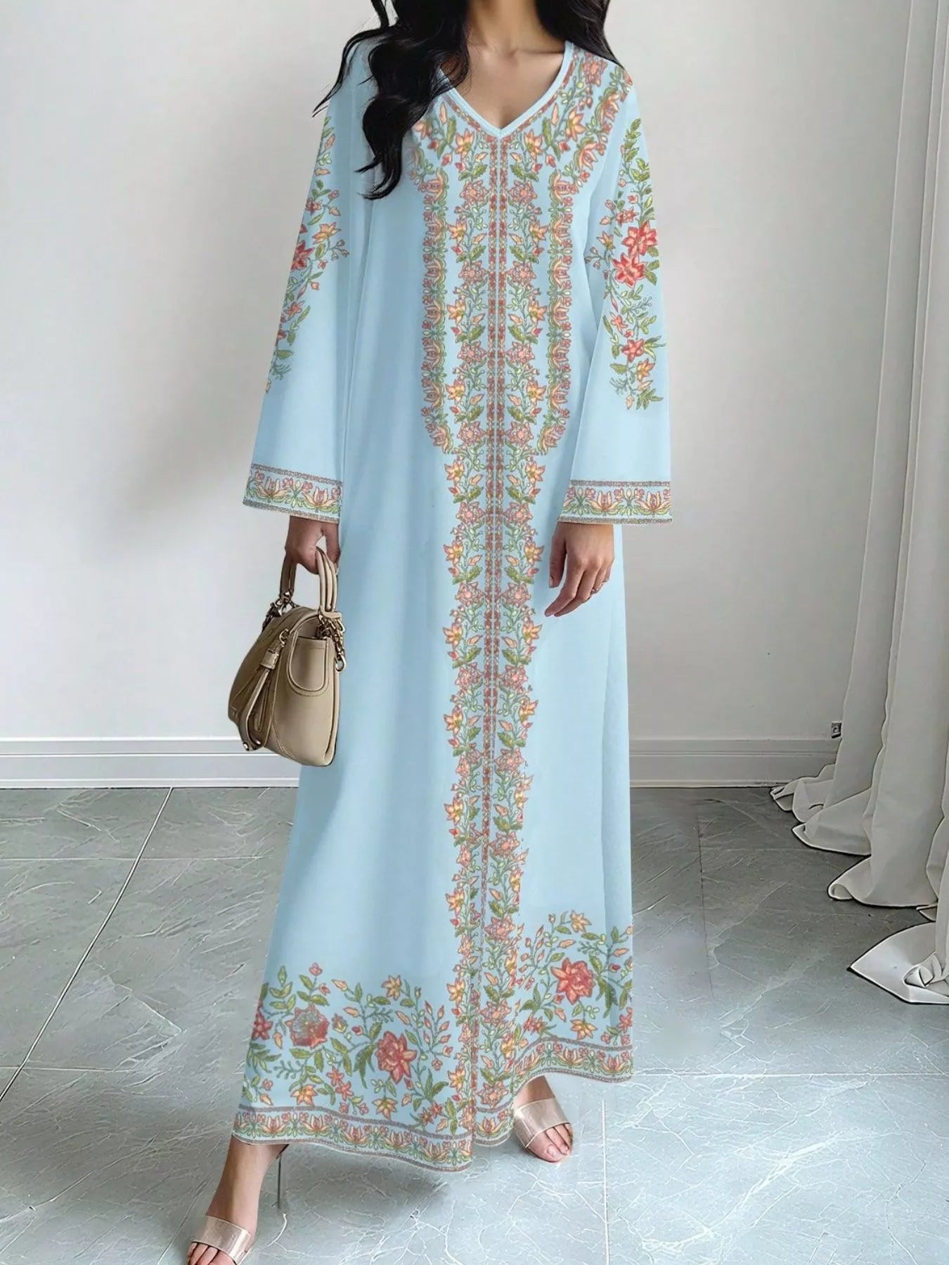 Hazel Blues® |  Floral Long Sleeve Maxi Dress