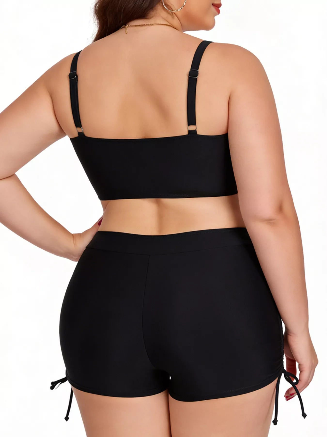 Hazel Blues® | Ruched Drawstring Swim Set