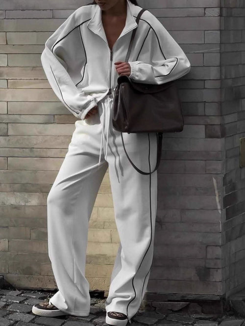 Hazel Blues® |  Zip Up Outerwear and Joggers Set