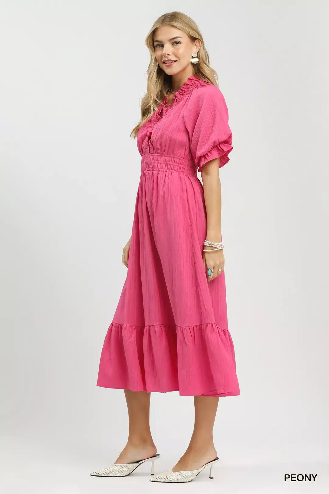 Hazel Blues® |  Umgee Ruffle V-Neck Midi Dress