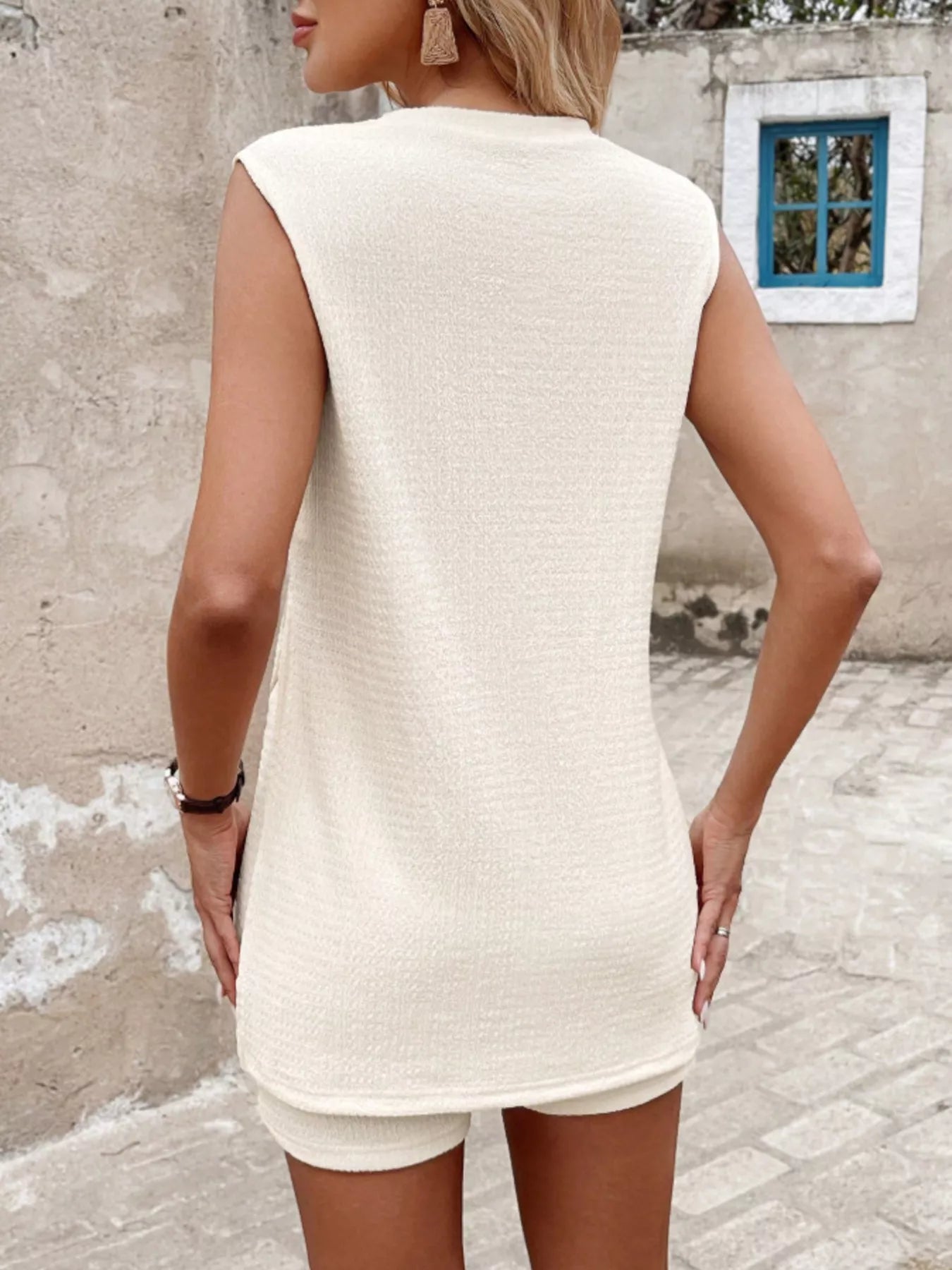 Hazel Blues® |  Side Slit Tank Top and Shorts Set