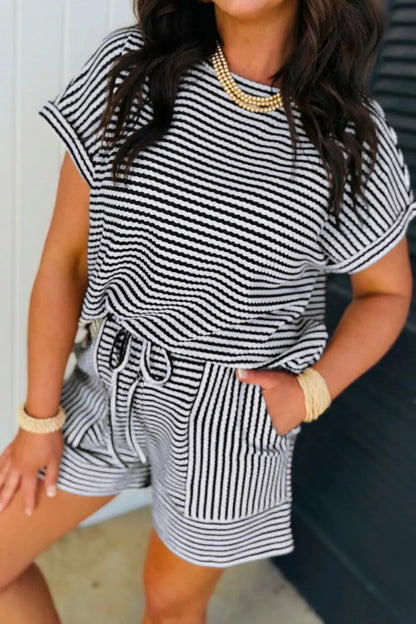 Hazel Blues® |  Stripe Right Shorts | Striped Shorts