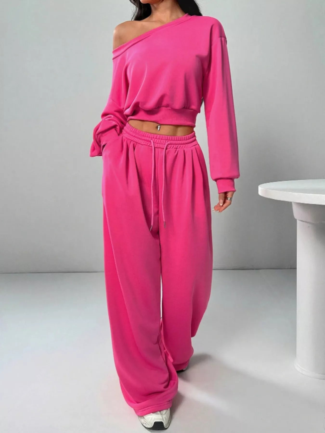 Hazel Blues® |  Boat Neck Long Sleeve Top and Pants Set