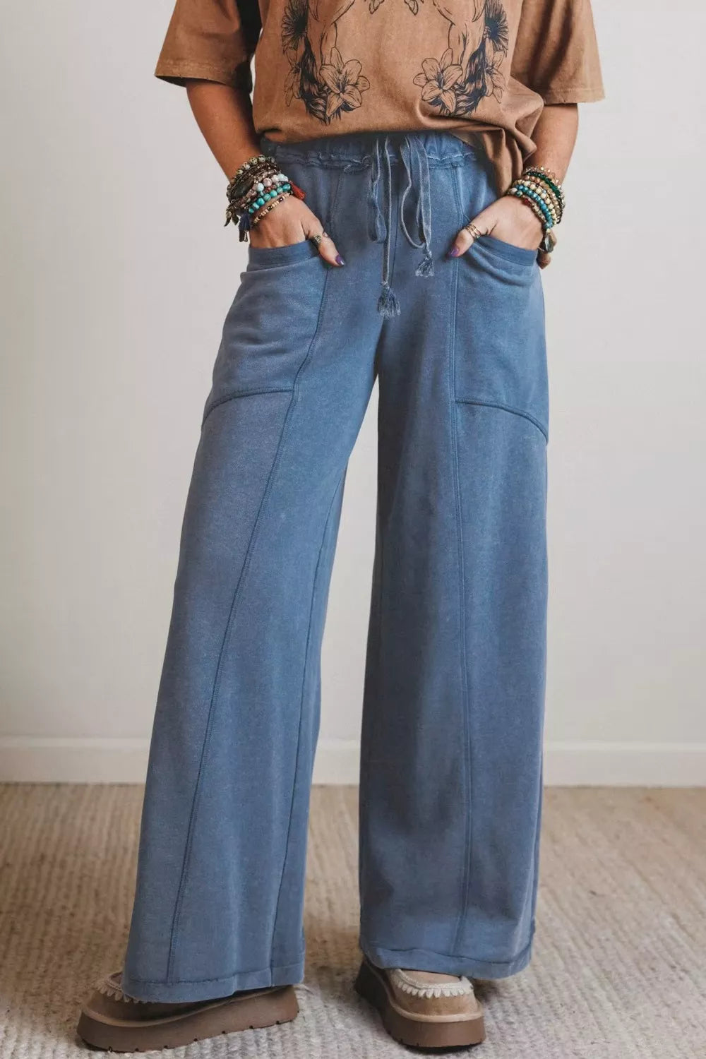 Hazel Blues® |  Relaxed Fit Drawstring Jeans