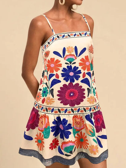 Hazel Blues® |  Floral Print Sleeveless Mini Dress
