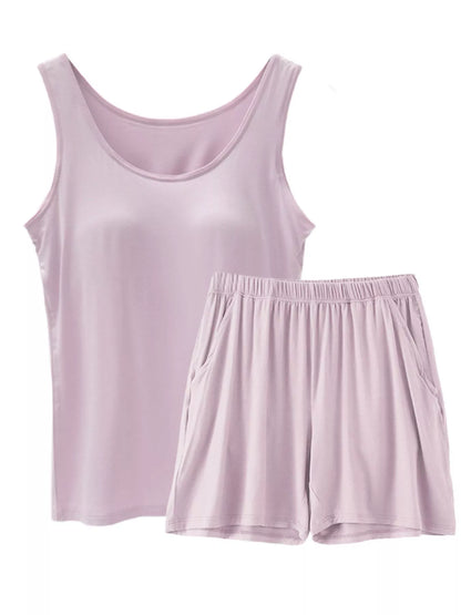 Hazel Blues® | Modal Padded Sleeveless Tank Top & Shorts Set