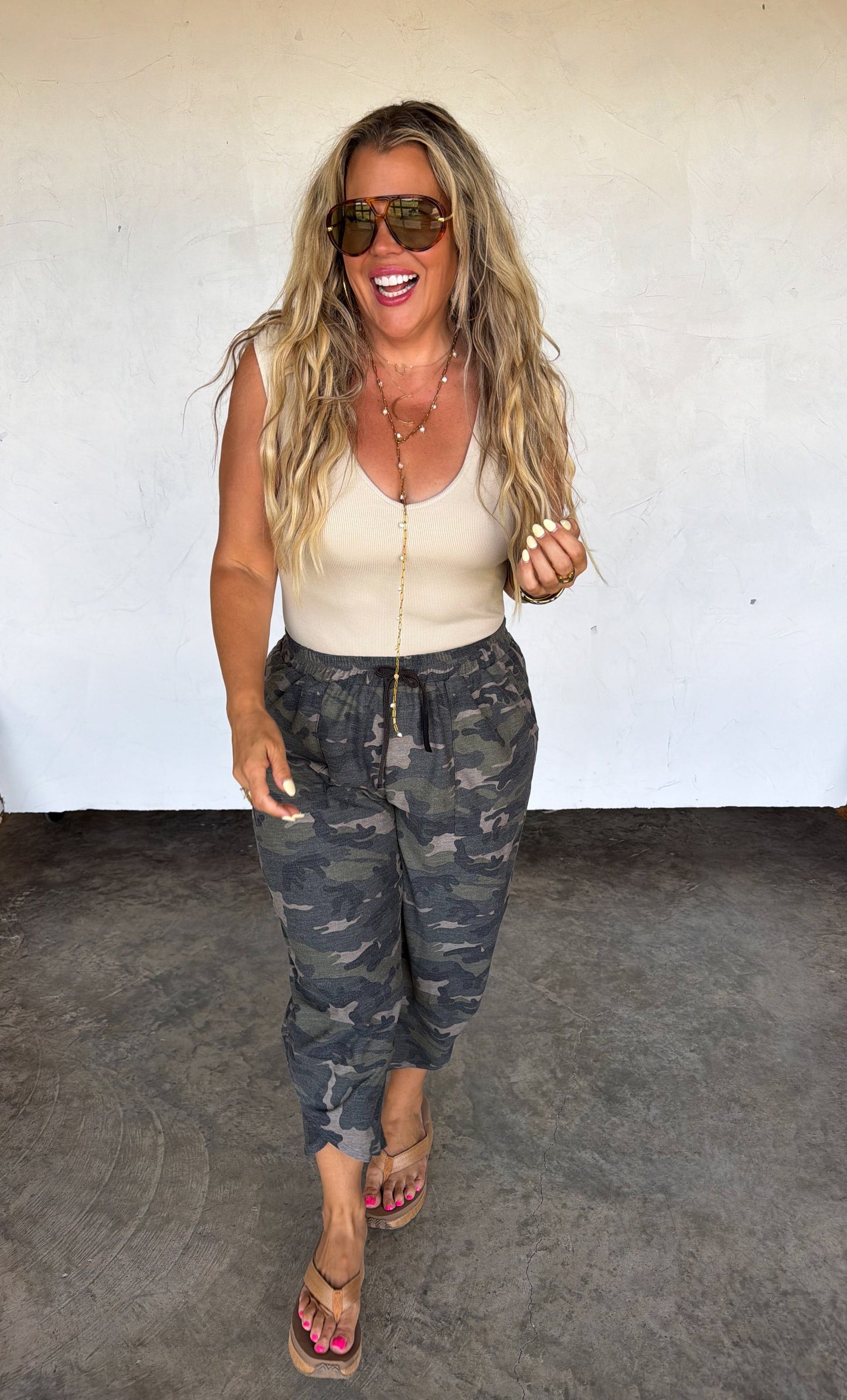 Hazel Blues® |  KEATON TERRY CAMO PANTS