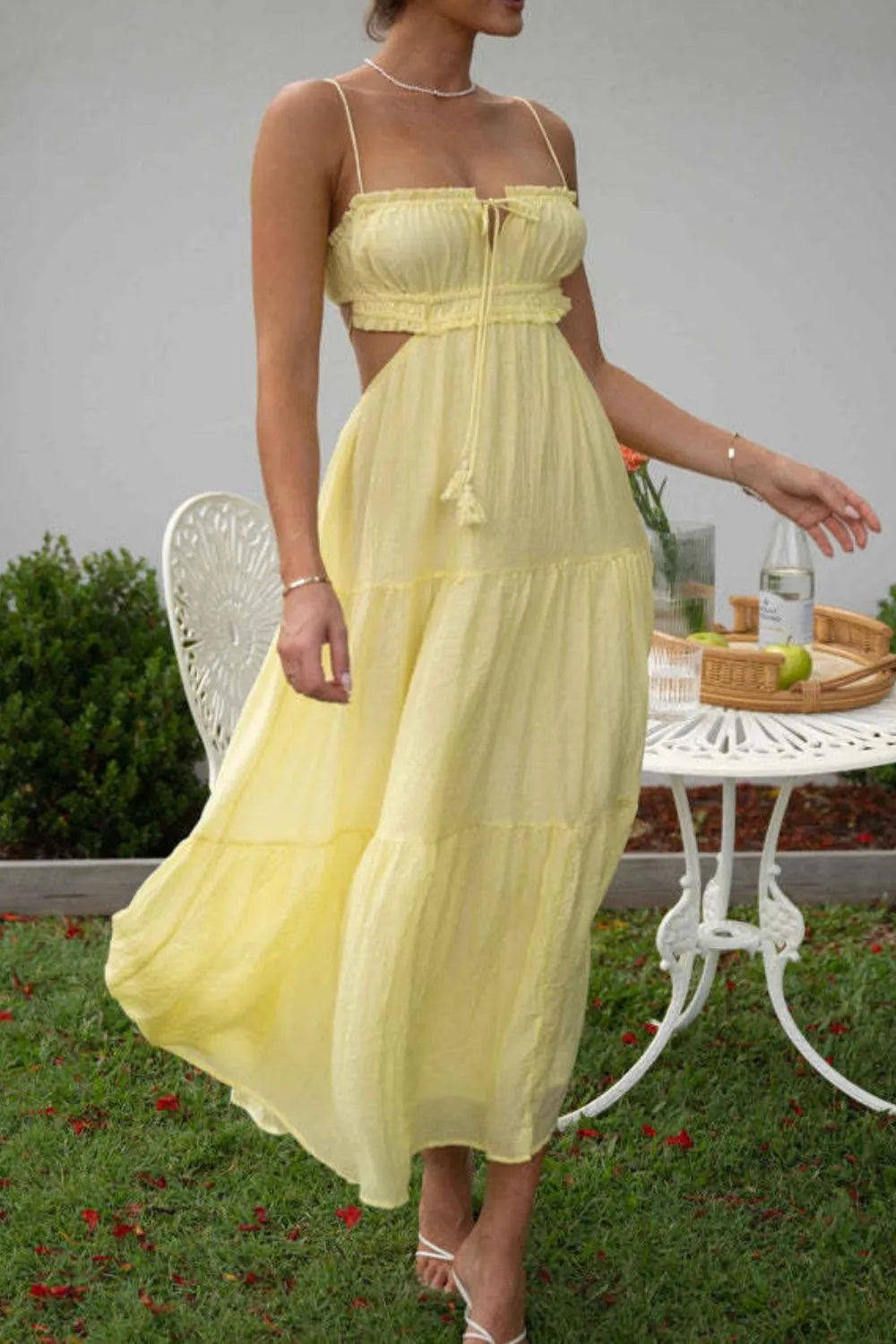 Hazel Blues® |  Cutout Square Neck Midi Cami Dress