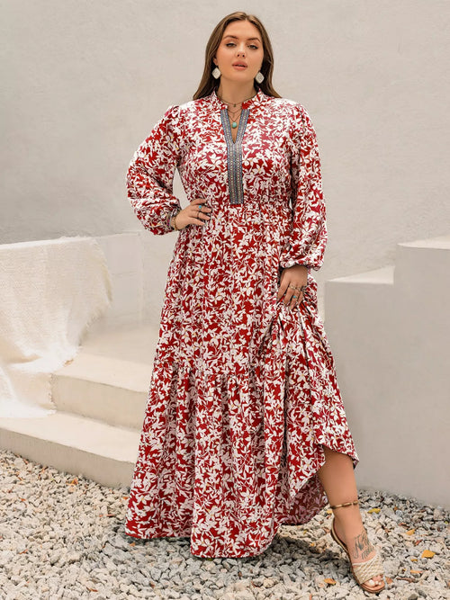 Hazel Blues® | Floral Print Long Sleeve Maxi Dress