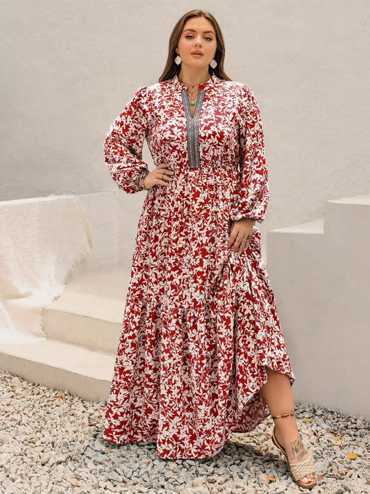 Hazel Blues® | Floral Print Long Sleeve Maxi Dress