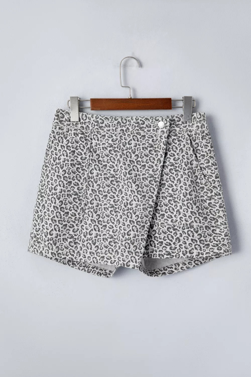 Hazel Blues® |  Leopard Print Elastic Waist Denim Shorts