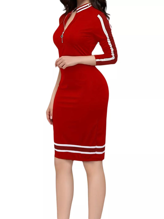 Hazel Blues® |  Striped Bodycon Long Sleeve Dress