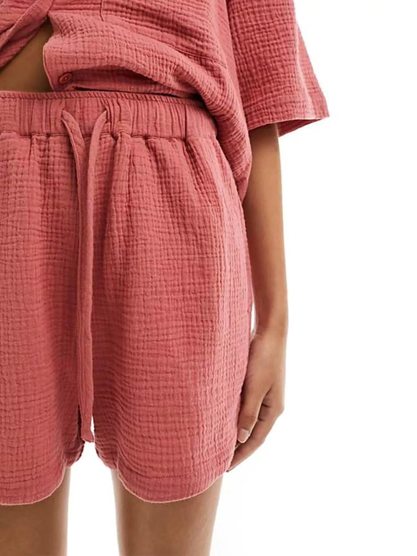 Hazel Blues® |  Relaxed Fit Button Up Shirt & Shorts Set