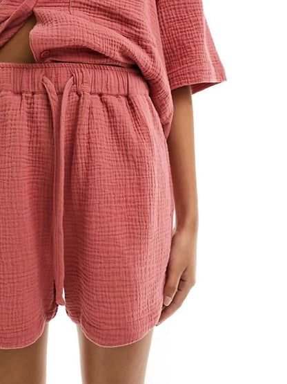 Hazel Blues® |  Relaxed Fit Button Up Shirt & Shorts Set