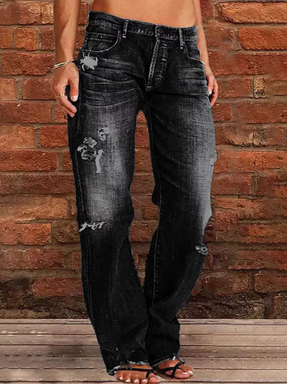 Hazel Blues® |  Distressed Loose Fit Jeans