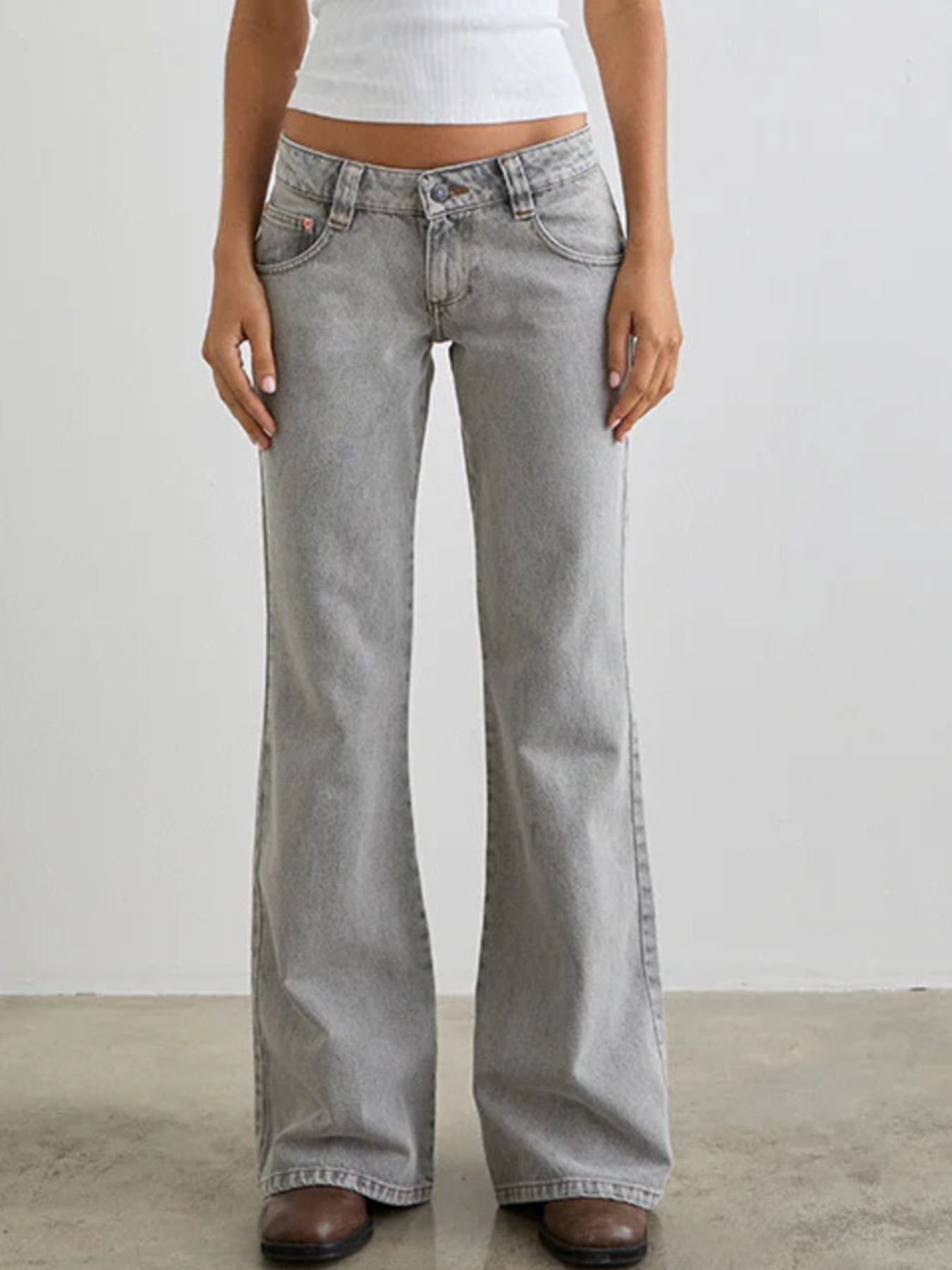 Hazel Blues® |  Low Rise Flare Leg Jeans