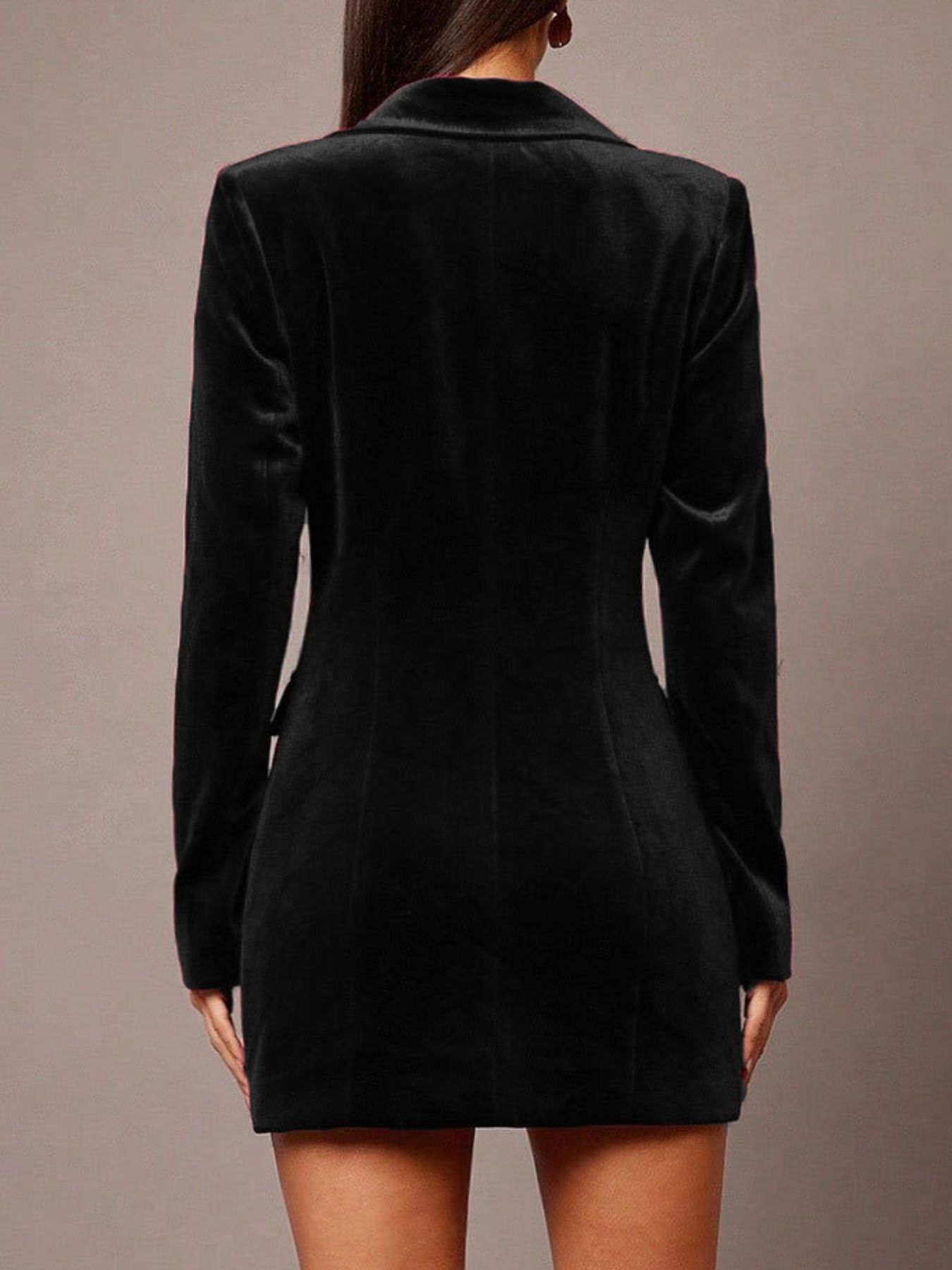 Hazel Blues® |  Velvet Double-Breasted Blazer Dress