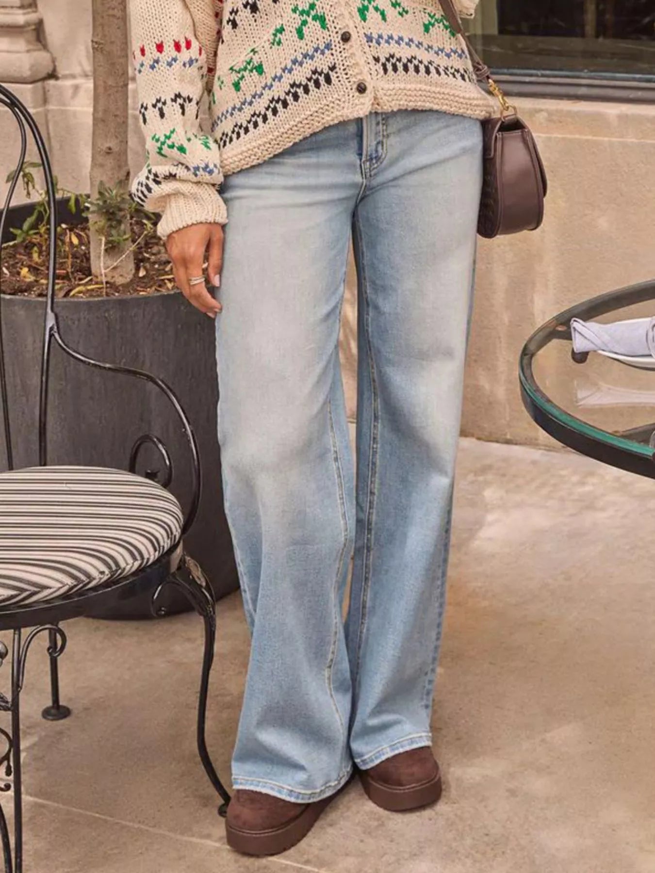 Hazel Blues® |  Washed Wide Leg Jeans