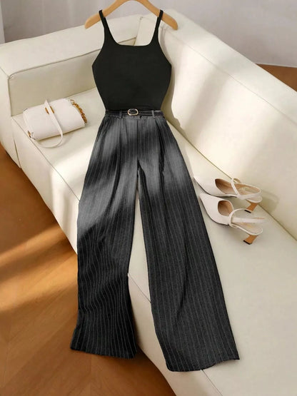 Hazel Blues® |  Sleeveless Top and Wide-Leg Pants Set