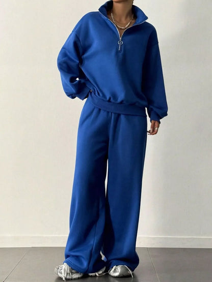 Hazel Blues® |  Half-Zip Long Sleeve Sweatshirt and Pants Set