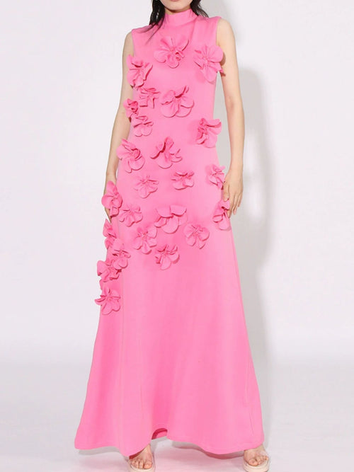 Hazel Blues® |  Floral Applique Sleeveless Maxi Dress