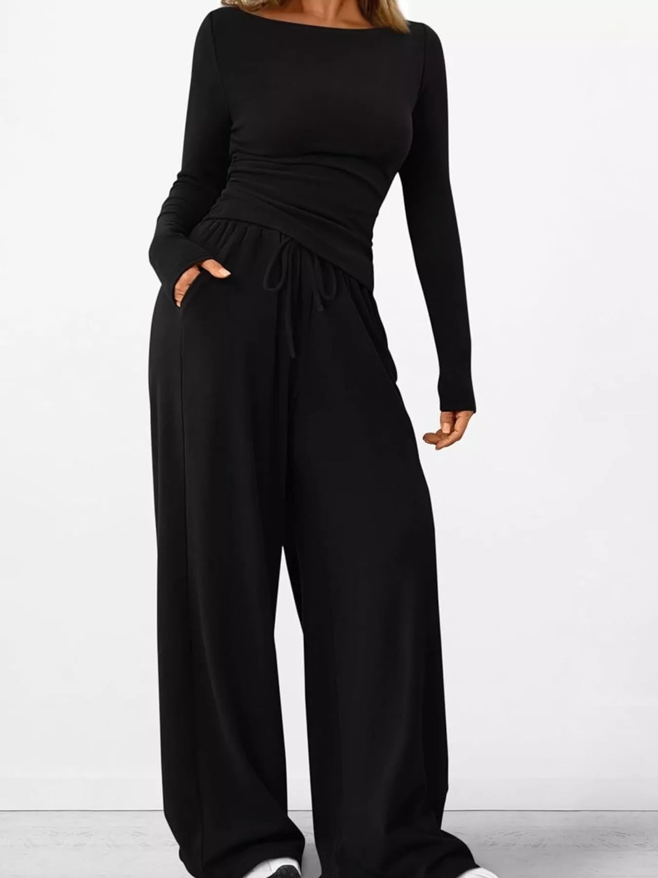 Hazel Blues® |  Long Sleeve Top and Wide Leg Pants Set