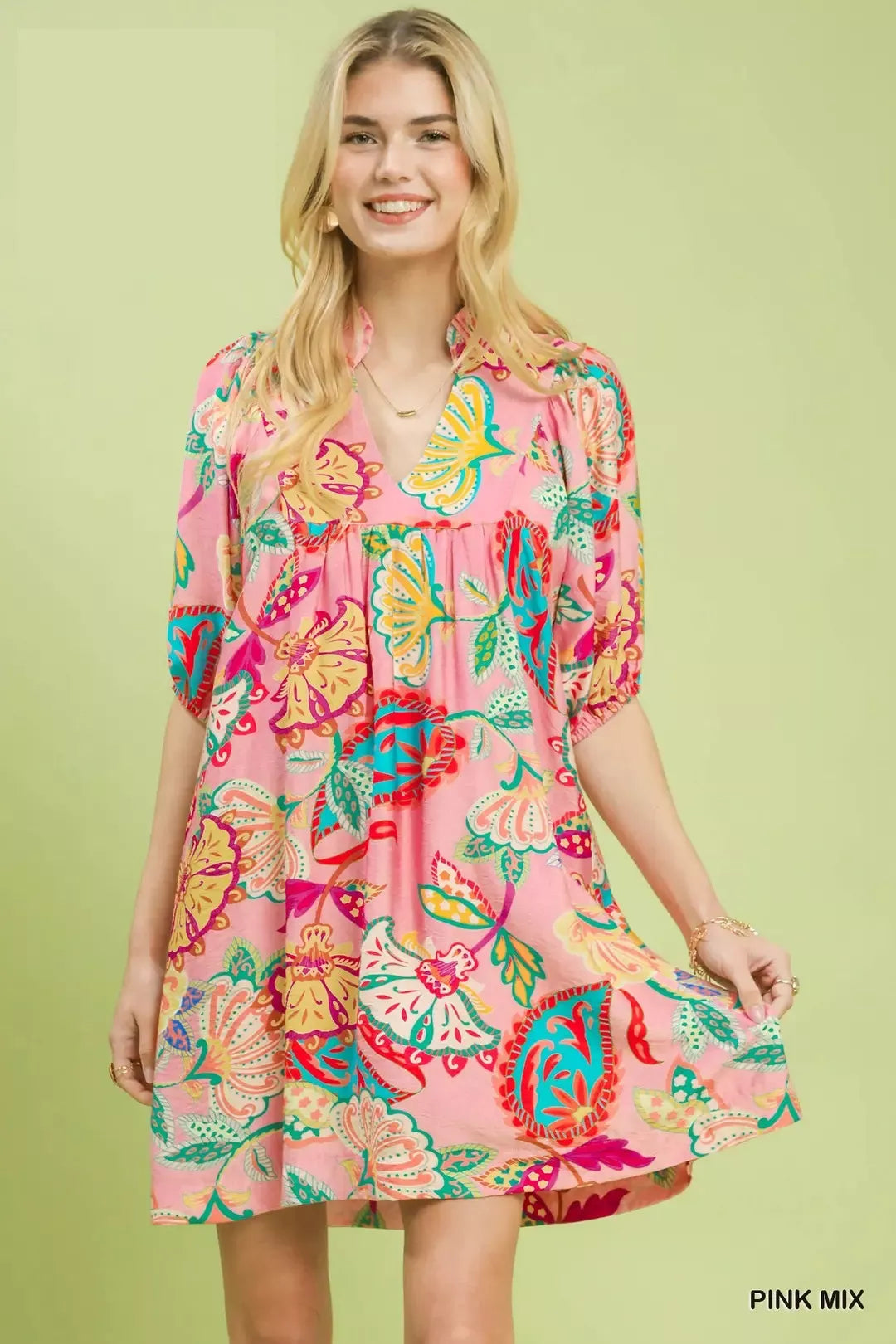 Hazel Blues® |  Umgee Paisley Print Mini Dress