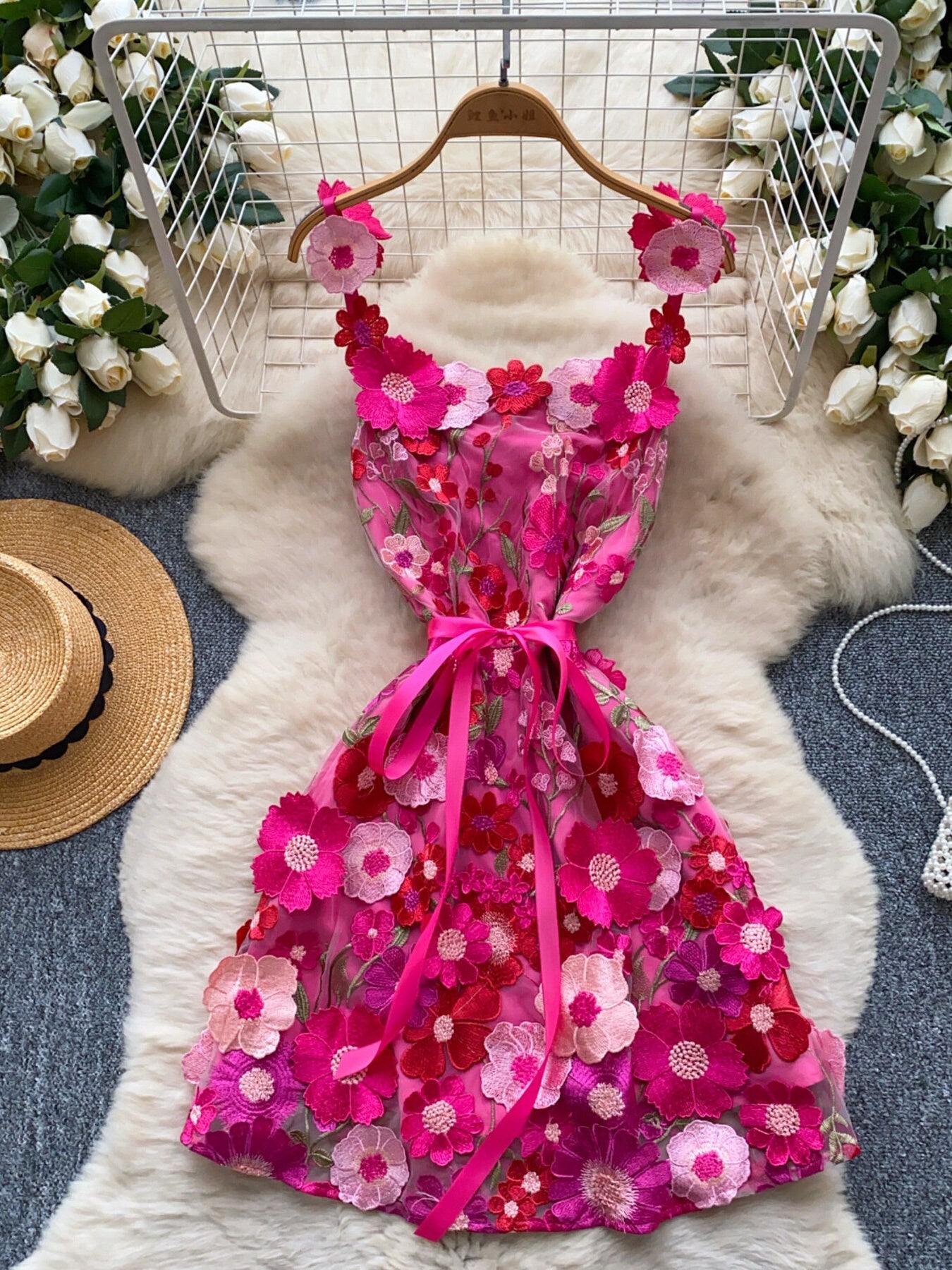 Hazel Blues® |  Floral Tie Waist Mini Dress