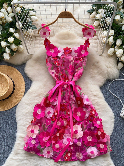 Hazel Blues® |  Floral Tie Waist Mini Dress